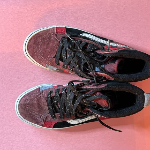 Vans Kids High-Top Sneakers - Red, Black, and White - Picture 3 of 5